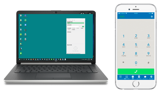 This is a photo of Dencall Lite and smartphone versions.